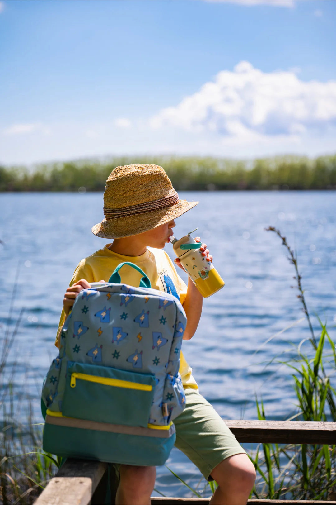 Детска раница с дъно за кутия за обяд – The Cotton Cloud Funky Dogs