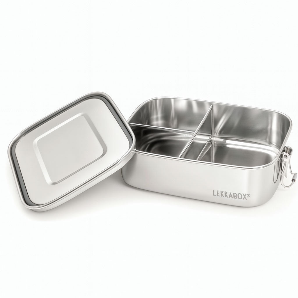 Кутия за обяд от неръждаема стомана LEKKABOX Safe 1000ml - 3 отделения