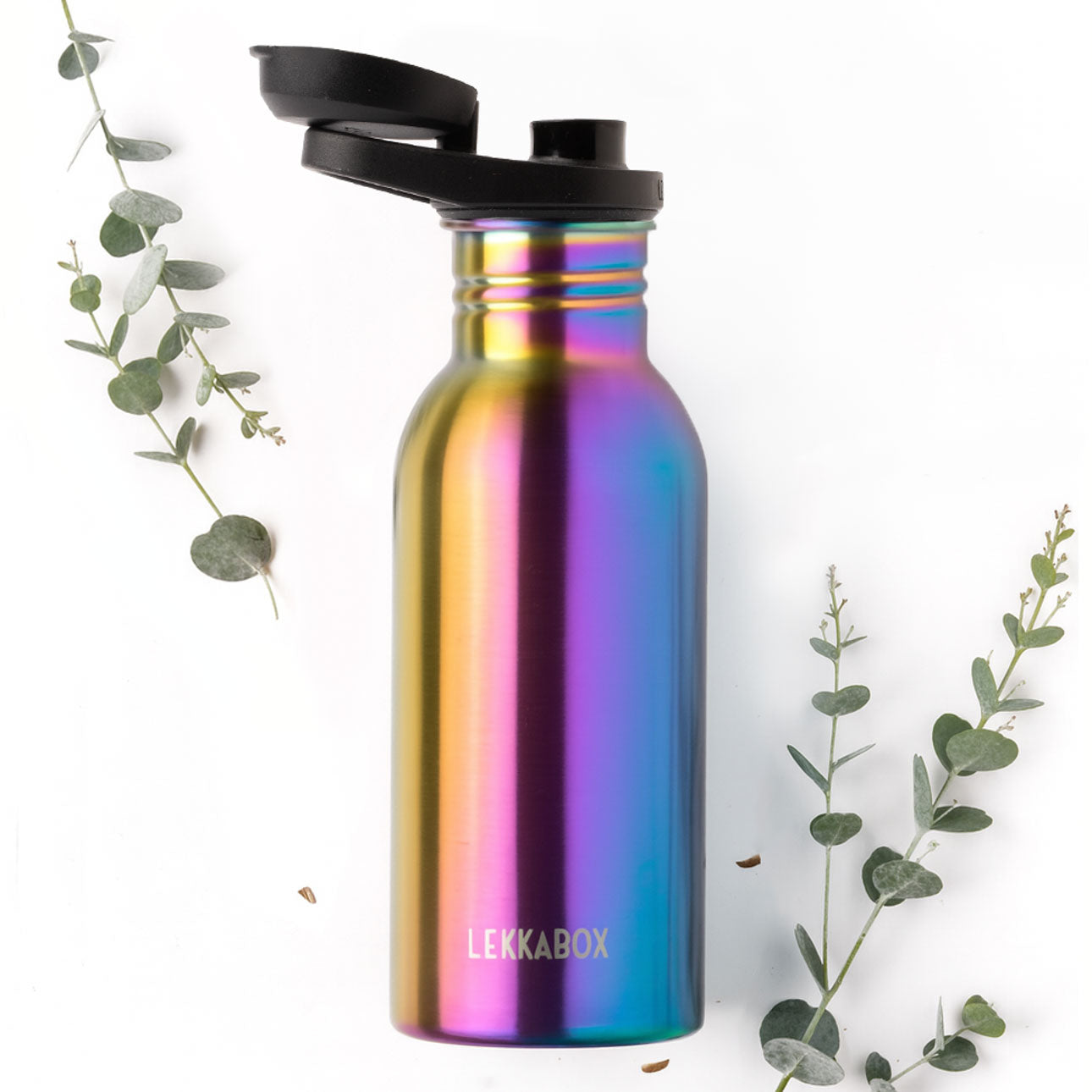 Бутилка за вода от неръждаема стомана LEKKABOX Go Rainbow 500ml
