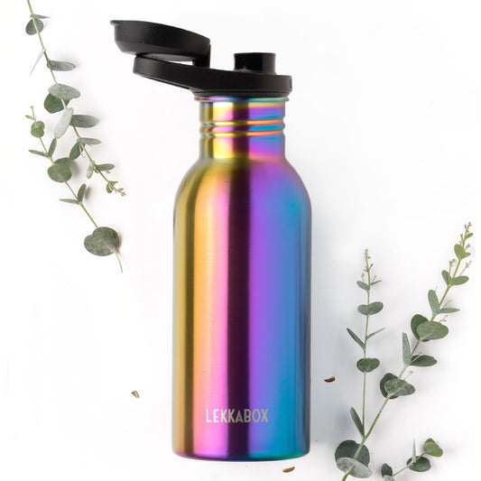 Бутилка за вода от неръждаема стомана LEKKABOX Go Rainbow 500ml