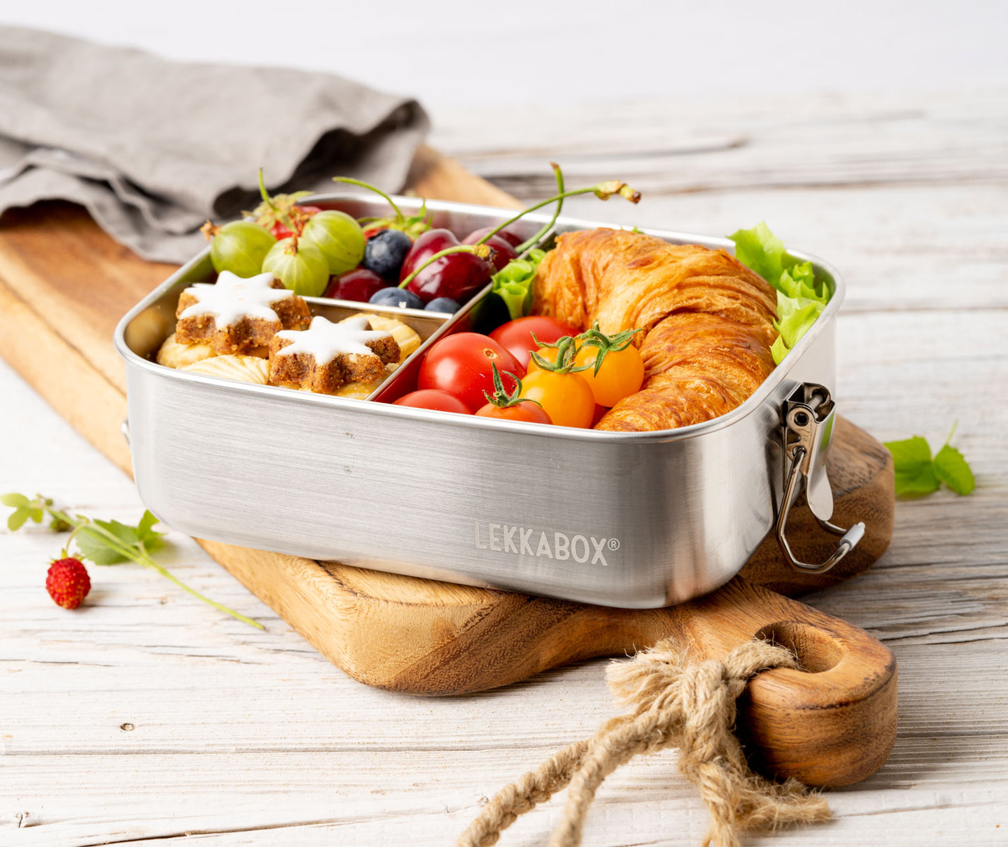 Кутия за обяд от неръждаема стомана LEKKABOX Safe 1000ml - 3 отделения