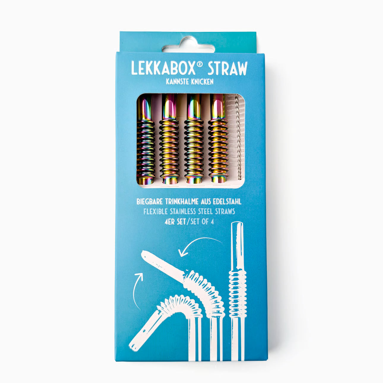 Сламка от неръждаема стомана LEKKABOX - 4 броя