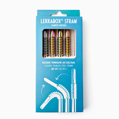 Сламка от неръждаема стомана LEKKABOX - 4 броя